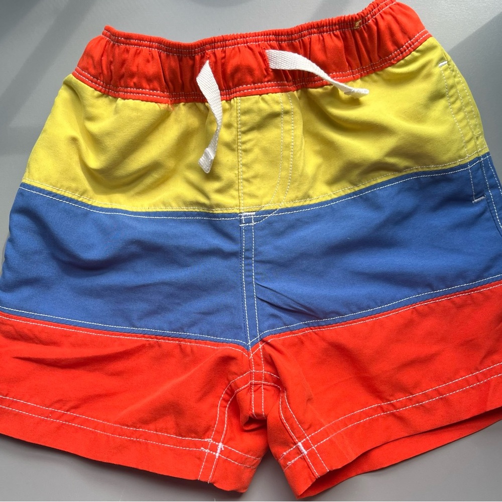 Hanna Andersson Kids Swim Trunks - Red, Yellow, Blue sz 3t / 90